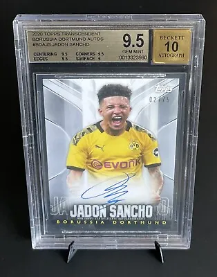 2020 Topps Transcendent Jadon Sancho BVB / Man Utd RC Autograph Card BGS 9.5 • £399.99