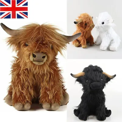 £12.96 • Buy 25cm Large Highland Cow Cuddly Soft Toy - Plush Scottish Scotland Cow Gift Idea