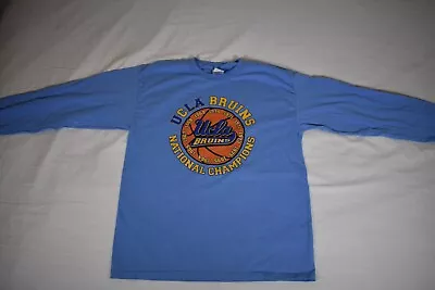 UCLA Basketball Blue Champions Long Sleeve Vintage 90s Shirt Logo M USED • $18.50