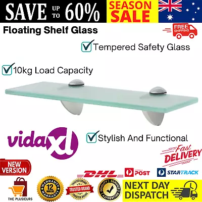 Glass Floating Shelf Bathroom Wall Mount Rack Living Room Display Storage 8mm AU • $37.40