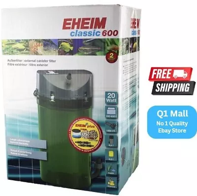 Eheim Classic 600 With Sponge & Bio Media -Complete Media External Filter - 2217 • $440