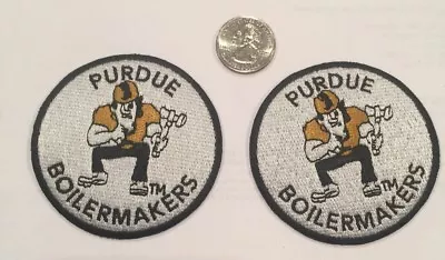 (2)-PU Purdue Boilermakers Vintage Embroidered Iron On Patches (NOS) 3  X 3  • $8.95