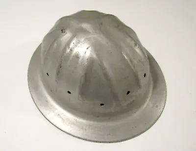 Vtg Aluminum B. F. McDonald Safe T Hard Hat Large Los Angeles Full Brim Hardhat • $70