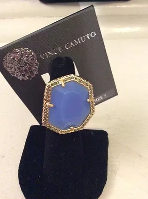 $48 Vince Camuto Blue Ring With Pave Crystals Size 7 189 • $24.07