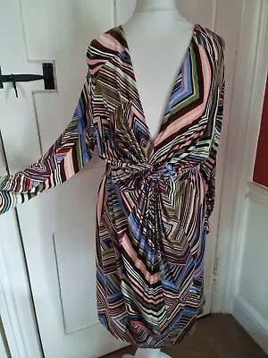 N & Willow Multi Coloured Striped  Dress Size Uk 10 / 12 • £12.99