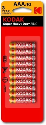 Battery Kodak Super Heavy Duty AAA 10 Pack Zinc Batteries CHEAP (with AA Addon) • $5.99