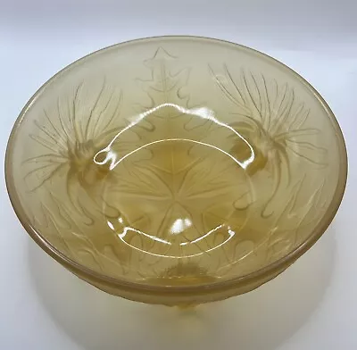 Vintage Verlys Mold Heisey  Thistle  Amber Bowl 8 1/2”-Circa 1950's • $36