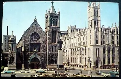 1950s Columbus Circle St. Mary’s Cathedral Hotel Mizpah Syracuse New York • $1