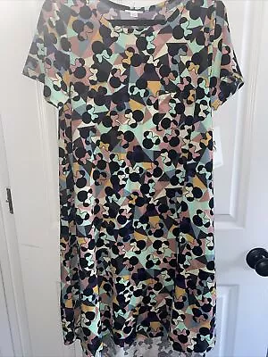 WOMENS MIDI DRESS-LULAROE CARLY-SPANDEX-DISNEY MINNIE SIZE SMALL Med-NWT • $19.88