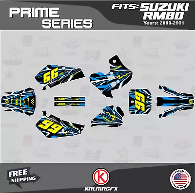 Graphics Decal Kit For Suzuki RM80 (2000-2001) RM80 Prime Series - Cyan • $54.99