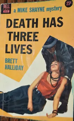 Death Has Three Lives By Brett Halliday Dell 865 GGA 1955 Mike Shayne • $3.48