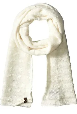  True Religion Unisex Slub Knit Scarf Cream One Size Fingerless Gloves • $25