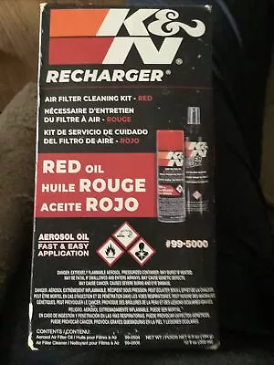 K&N Recharger Air Filter Cleaning Kit 6.5 Oz. Air Filter Oil 12 Oz. Cleaner • $24.99