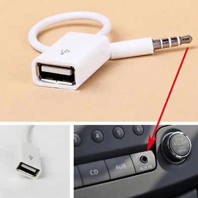 3.5mm Male Aux Audio Plug Jack To Usb 2.0 Female Converter Cord Cable Car MpY__- • $7.11