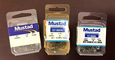 Vintage Mustad Wet Nymph Fly Fishing Hooks (3906) Size 6 And 8 250+ Pcs • $7.99