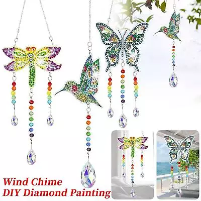 DIY Diamond Painting Suncatcher Double Sided Wind Chimes Garden Hanging Ornament • $19.75