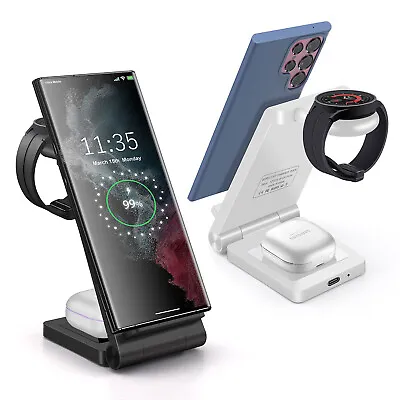 3in1 Wireless Charger Dock Stand For Samsung Galaxy Watch Z Flip 5 Z Fold 5 S24+ • $33.99