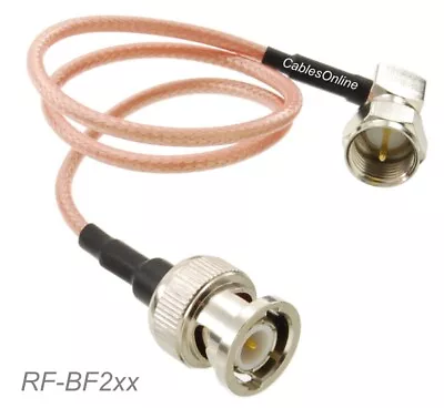 F-type Right-Angle Male To BNC Male RG316 Coax Low Loss Jumper RF Cable • $7.95