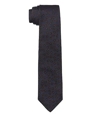 Isaia Navy Geometric 7-Fold Silk Cotton Tie • $65.43