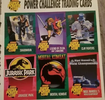 Nintendo Super Power Club Uncut Trading Cards Zelda Mortal Kombat Etc • $34