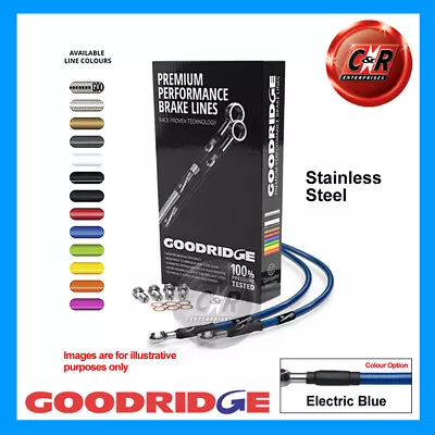 Fits KAWASAKI Z1000ST(E1) 1979 Goodridge Steel Blue Fr Brake Hoses KW1008-3FC-EB • £123.98