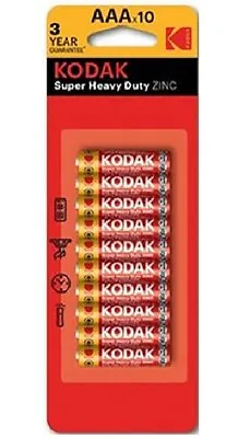 Kodak Batteries AAA Super Heavy Duty Zinc 1.5v 10/pk(Expiry 12/26) Genuine & New • £2.89