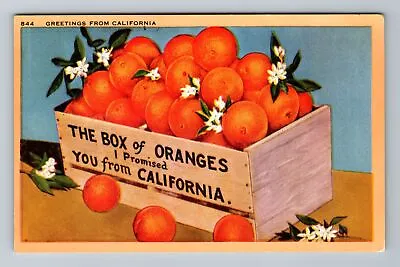 CA-California Scenic View Box Oranges Scenic Greetings Vintage Postcard • $7.99