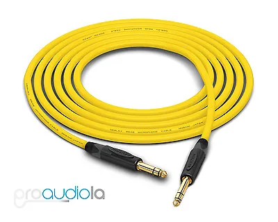 Mogami 2549 Cable | Neutrik Gold 1/4  TRS | Yellow 4 Feet | 4 Ft. | 4' • $21.25