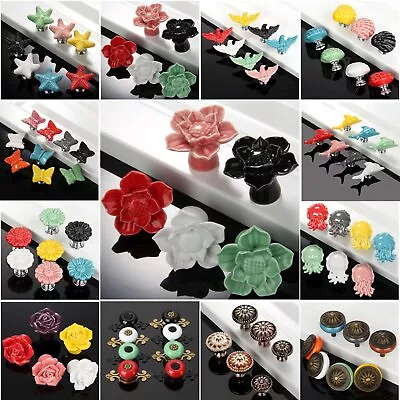$4.07 • Buy Ceramic Drawer Cabinet Knobs Furniture Hardware Cupboard Door Pull Handles Retro