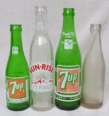 LOT Havre Montana Soda Bottles ACL Embossed 7UP Sunrise Beverages  • $39