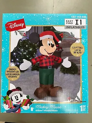 Disney Holiday Inflatable 3.5 Ft. Outdoor Woodland Mickey LED Polyester Multi • $35