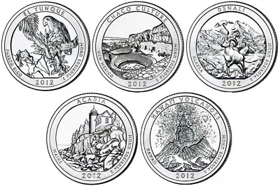 2012 S America The Beautiful Quarters 5 Coin Set • $5.69