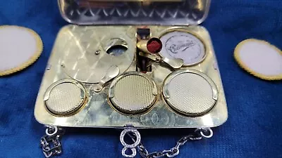 Vintage Silver Toned Coin Purse And Makeup Compact Charmand • $235