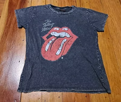 The Rolling Stones Womens T-Shirt Size L Black Marle Vintage Look Tee FREE POST  • $24.95