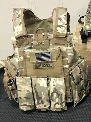 Multicam Tactical Vest Plate Carrier With Plates- 2 10x12 Curved Plates • $220