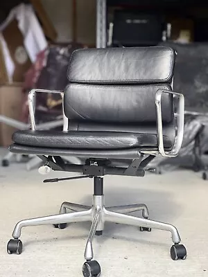 Vitra Eames EA217 Black Leather Authentic Office Chair | 📦 Delivery • £1450