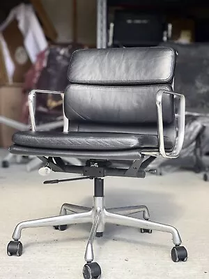 Vitra Eames EA217 Black Leather Authentic Office Chair | 🚚 London Delivery • £1150