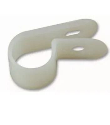 £2.99 • Buy P Clips White Nylon Fasteners Car Brake Pipe Wire Plastic Cable Clamp Hose Tube