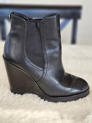 Michael Michael Kors Wedge Ankle Booties Black Size 6.5 Elastic Pull On EUC • $25