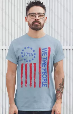 We The People T Shirt Distressed America USA Flag 1776 Military Patriotic Tee • $16.99
