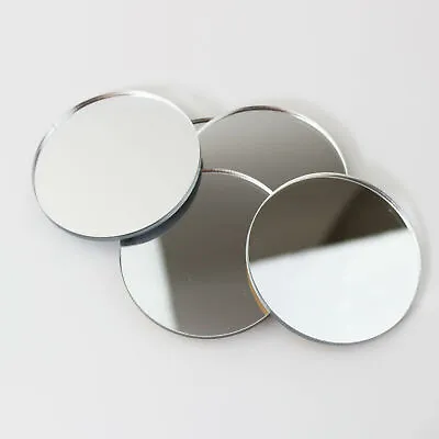 6 X Mirror Circle Acrylic Mirror Disc Shatter Resistant Wall Decor Wedding Craft • £2.95