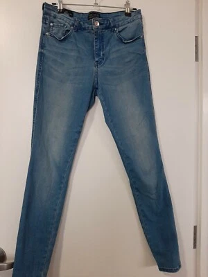$28 • Buy Forever New Skinny European Fabric Blue Jeans Size 10 As New Stretch Comfort