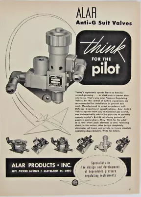 Vintage 1955 Alar Aircraft Pilot G-Suit Valve Print Ad • $9.97