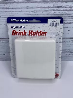 New West Marine White Adjustable Folding Beverage Cup Drink Holder Marine Boat • $10.88