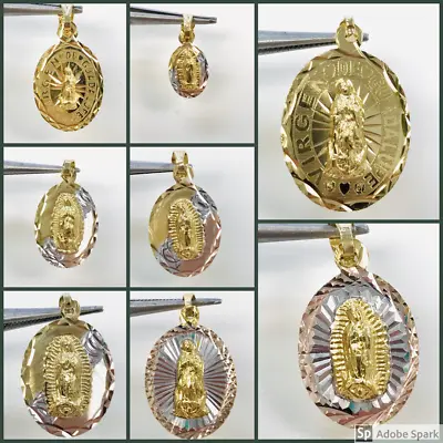 Medalla De La Virgen De Guadalupe En Oro Laminado 18k Para Hombre Mujer Niños • $22.99