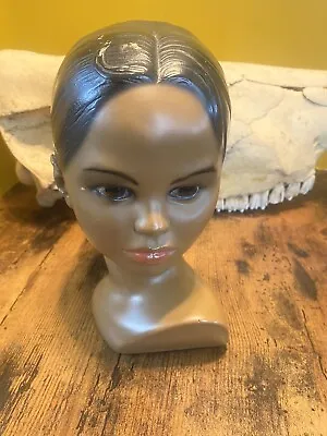 Vintage MARWAL Young Woman Of Color Chalkware Bust Head Hair In A Bun  MCM Tiki • $30