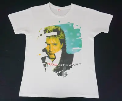 $75 • Buy Vintage 1991 Hanes Rod Stewart Vagabond Heart Shirt Tagged Large 42/44 Music