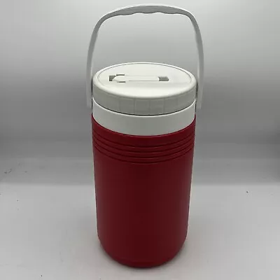 Vintage Coleman 1/2 Gallon Water Jug Red & White #5690 W/Spout Handle FREE SHIP • $17