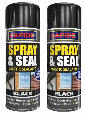 £12.99 • Buy 2 X 300ml Spray N Seal Mastic Leak Stop Roof Gutters Pipes Frames Sealant BLACK
