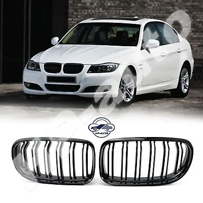 Front Kidney Grille For 2008-2011 BMW 3 Series E90 E91 LCI 325i Glossy Black • $26.59